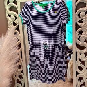 Girls Masters collection navy striped cotton dress- Size XL 12-14
